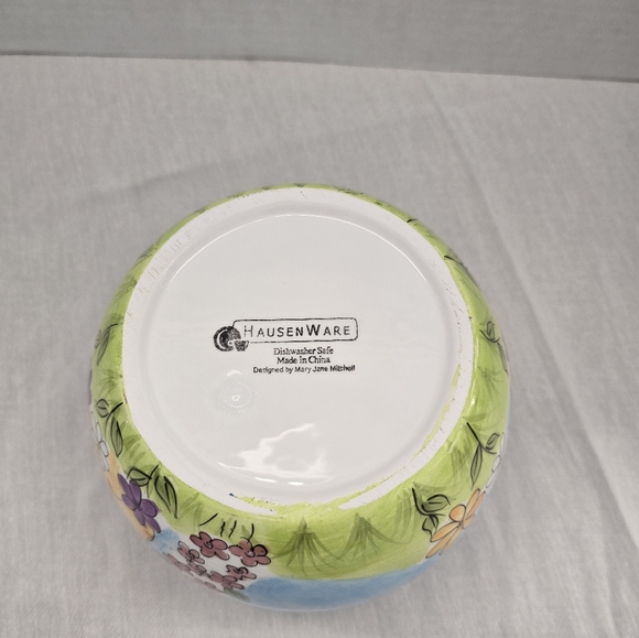 Hausenware Cat Kitten Butterfly Fish Birds Floral Ceramic Cookie Jar Vintage - Picture 10 of 16